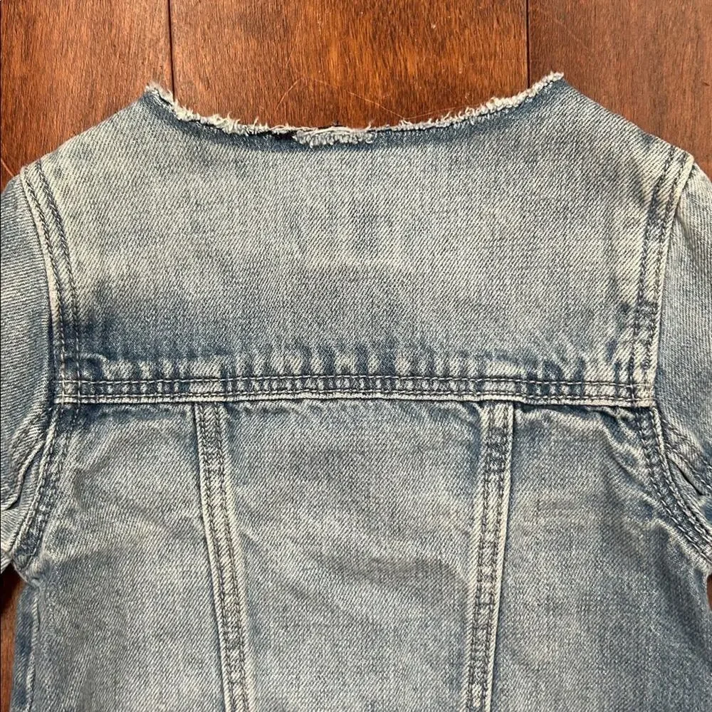 GAP Light Blue Kids Jean Jacket with Fun Patches, Size 18-24 Months